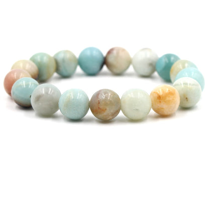 Men's Natural Healing Energy Stretch Bracelet – Amazon Stone Polished
