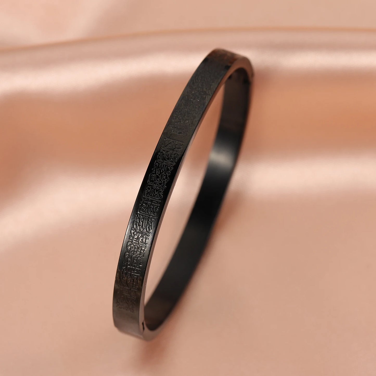 Personalized AYATUL KURSI Islamic Jewelry Bracelets Stainless Steel  Openable Bangles Arabic Calligraphy Islamic Faith Gifts