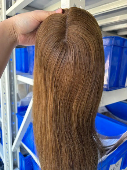 Hair Topper for Thinning Hair – 100% Brazilian Human Hair Piece, 6x7” Mono and PU Base, Hand-Made Extensions for Women