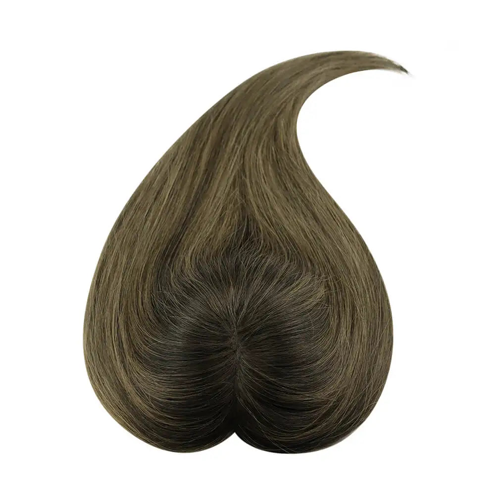 Hair Topper for Thinning Hair – 100% Brazilian Human Hair Piece, 6x7” Mono and PU Base, Hand-Made Extensions for Women