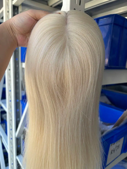 Hair Topper for Thinning Hair – 100% Brazilian Human Hair Piece, 6x7” Mono and PU Base, Hand-Made Extensions for Women