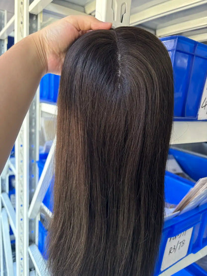 Hair Topper for Thinning Hair – 100% Brazilian Human Hair Piece, 6x7” Mono and PU Base, Hand-Made Extensions for Women