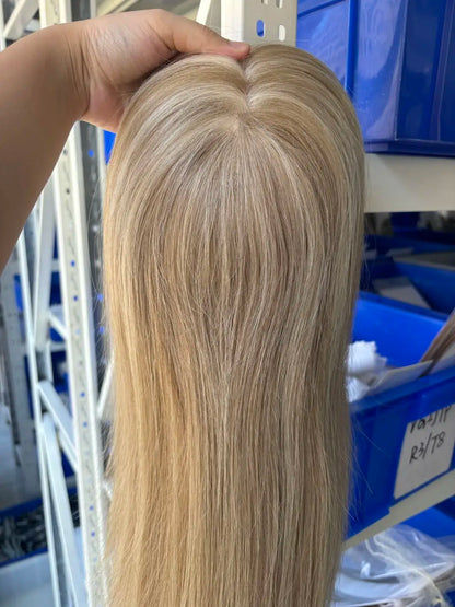 Hair Topper for Thinning Hair – 100% Brazilian Human Hair Piece, 6x7” Mono and PU Base, Hand-Made Extensions for Women