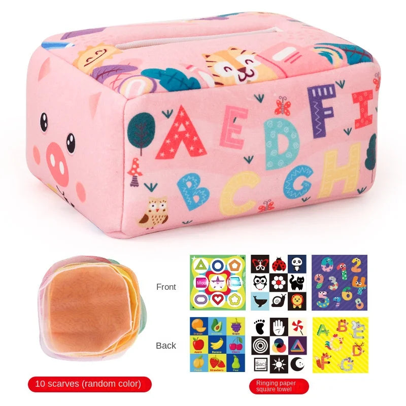 Baby Montessori Magic Tissue Box – Sensory Toy for Fine Motor Skill Development