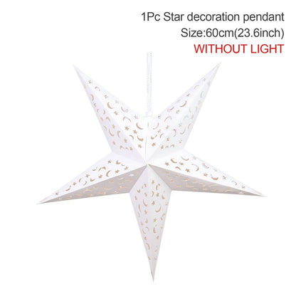 Eid Mubarak Hollow Star Pendant – Ramadan Home Decor 2025