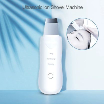Ultrasonic Skin Scrubber Facial Cleaner - Blackhead Remover, Peeling & Massager