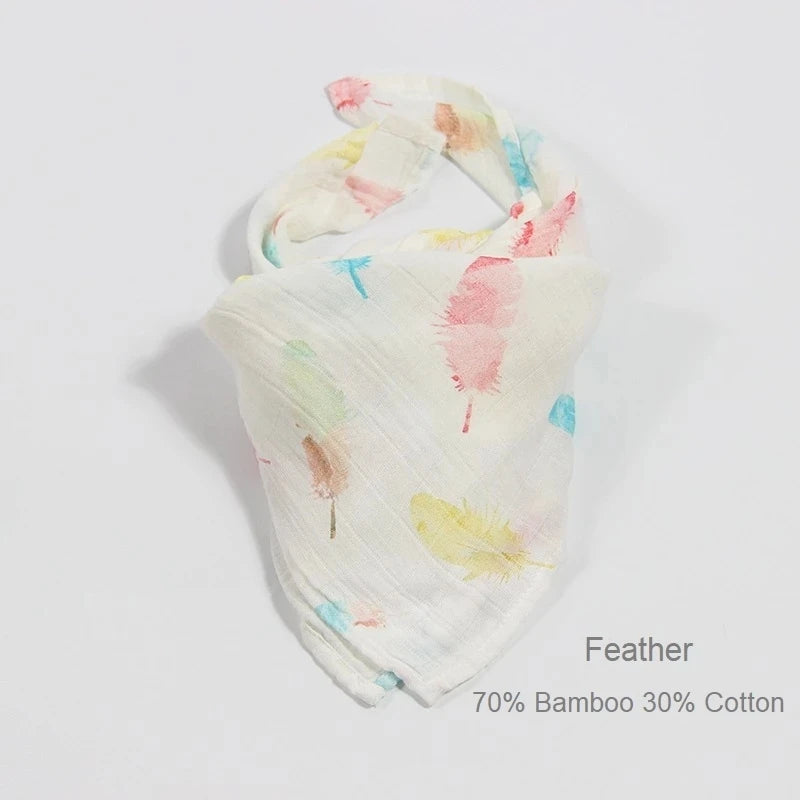 Organic Cotton Muslin Baby Swaddle – 60x60cm Blanket, Bib, & Towel Wrap