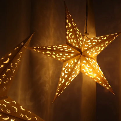Eid Mubarak Hollow Star Pendant – Ramadan Home Decor 2025
