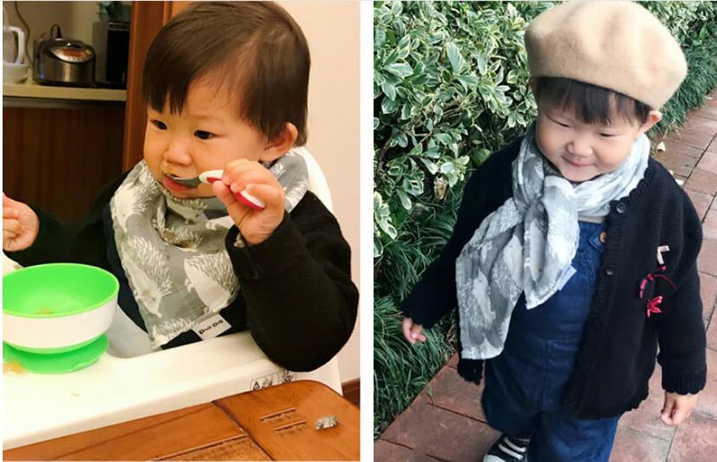 Organic Cotton Muslin Baby Swaddle – 60x60cm Blanket, Bib, & Towel Wrap