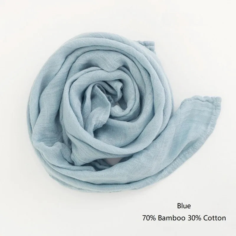 Organic Cotton Muslin Baby Swaddle – 60x60cm Blanket, Bib, & Towel Wrap