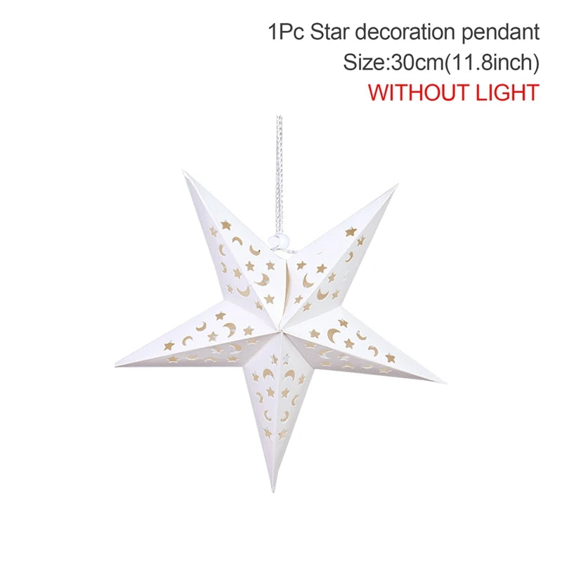 Eid Mubarak Hollow Star Pendant – Ramadan Home Decor 2025