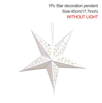 Eid Mubarak Hollow Star Pendant – Ramadan Home Decor 2025