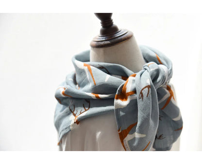 Organic Cotton Muslin Baby Swaddle – 60x60cm Blanket, Bib, & Towel Wrap