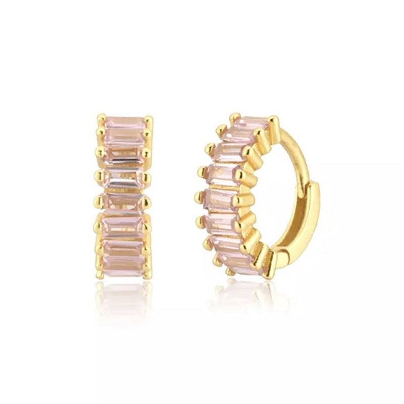 European & American Round Earrings with Diamonds and Zircon – Simple Elegant Design for Women