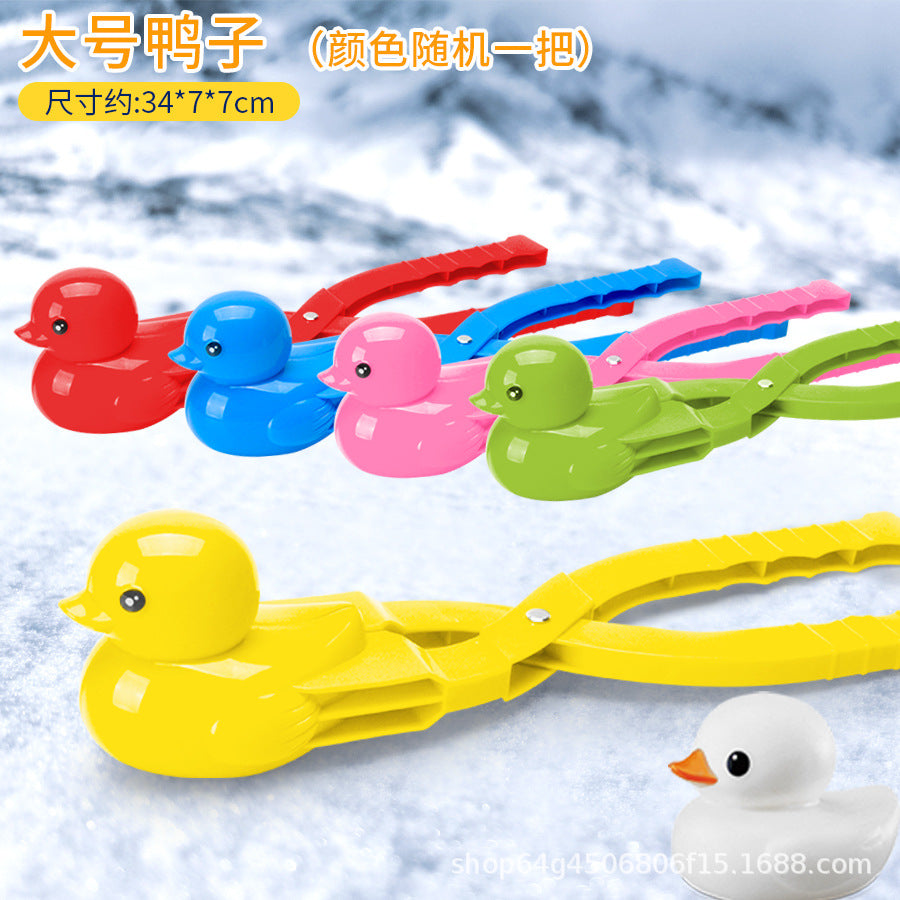 Snowball Clip Toy – Yellow Duck Snow Shovel Hairpin, Outdoor Snow Fun Accessory for Kids