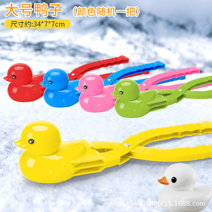Snowball Clip Toy – Yellow Duck Snow Shovel Hairpin, Outdoor Snow Fun Accessory for Kids