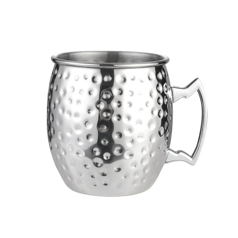 304 Stainless Steel Moscow Mule Cup – Hammered Copper-Plated Cocktail Glass