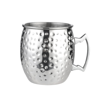 304 Stainless Steel Moscow Mule Cup – Hammered Copper-Plated Cocktail Glass