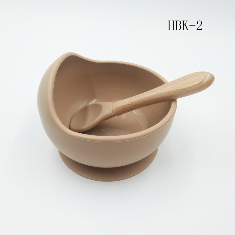 Baby Suction Bowl & Spoon Set - Silicone, Anti-Fall, Training Aid