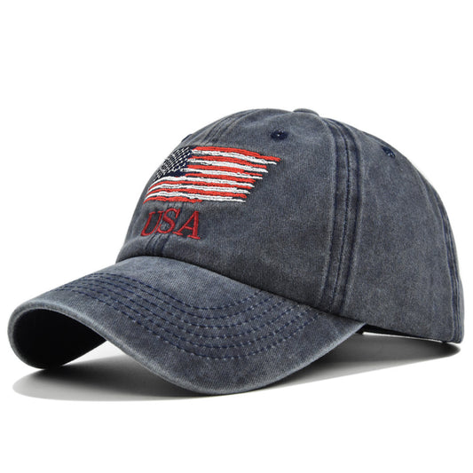 Vintage American Baseball Cap – Embroidered Peaked Cap