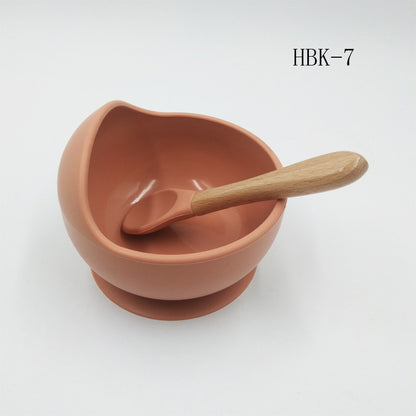 Baby Suction Bowl & Spoon Set - Silicone, Anti-Fall, Training Aid