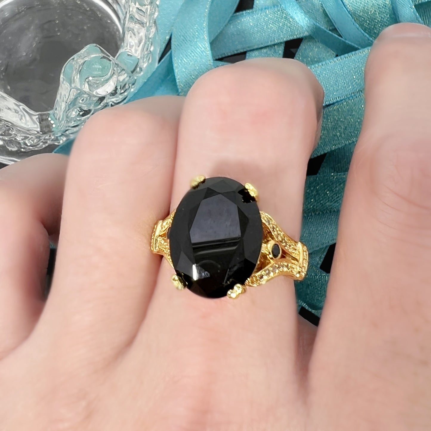 Goose Egg Diamond Ring – Creative Large Bare Stone Ring Electroplated 18k Gold