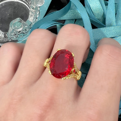 Goose Egg Diamond Ring – Creative Large Bare Stone Ring Electroplated 18k Gold