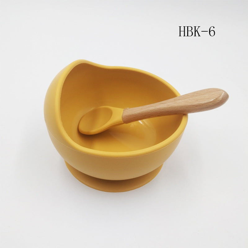 Baby Suction Bowl & Spoon Set - Silicone, Anti-Fall, Training Aid