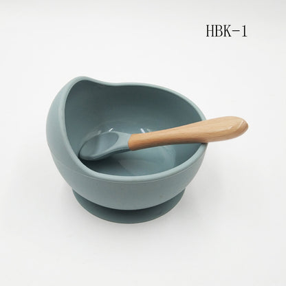 Baby Suction Bowl & Spoon Set - Silicone, Anti-Fall, Training Aid
