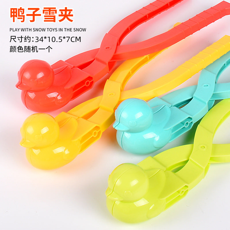 Snowball Clip Toy – Yellow Duck Snow Shovel Hairpin, Outdoor Snow Fun Accessory for Kids