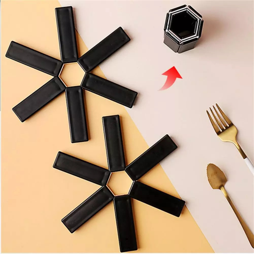Foldable Heat-Insulating Pot Placemat - Burr-Free, Space-Saving Kitchen Trivet