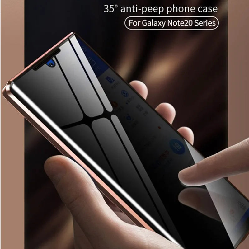 Double-Sided Privacy Glass Case for Samsung Galaxy S24, S23, S22, S21 Ultra Plus – Anti-Peeping & Camera Lens Protection