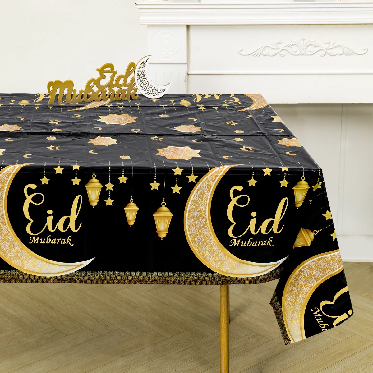 Eid Mubarak Table Runner – Ramadan Tablecloth Decoration 2025