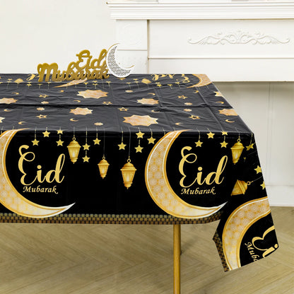Eid Mubarak Table Runner – Ramadan Tablecloth Decoration 2025