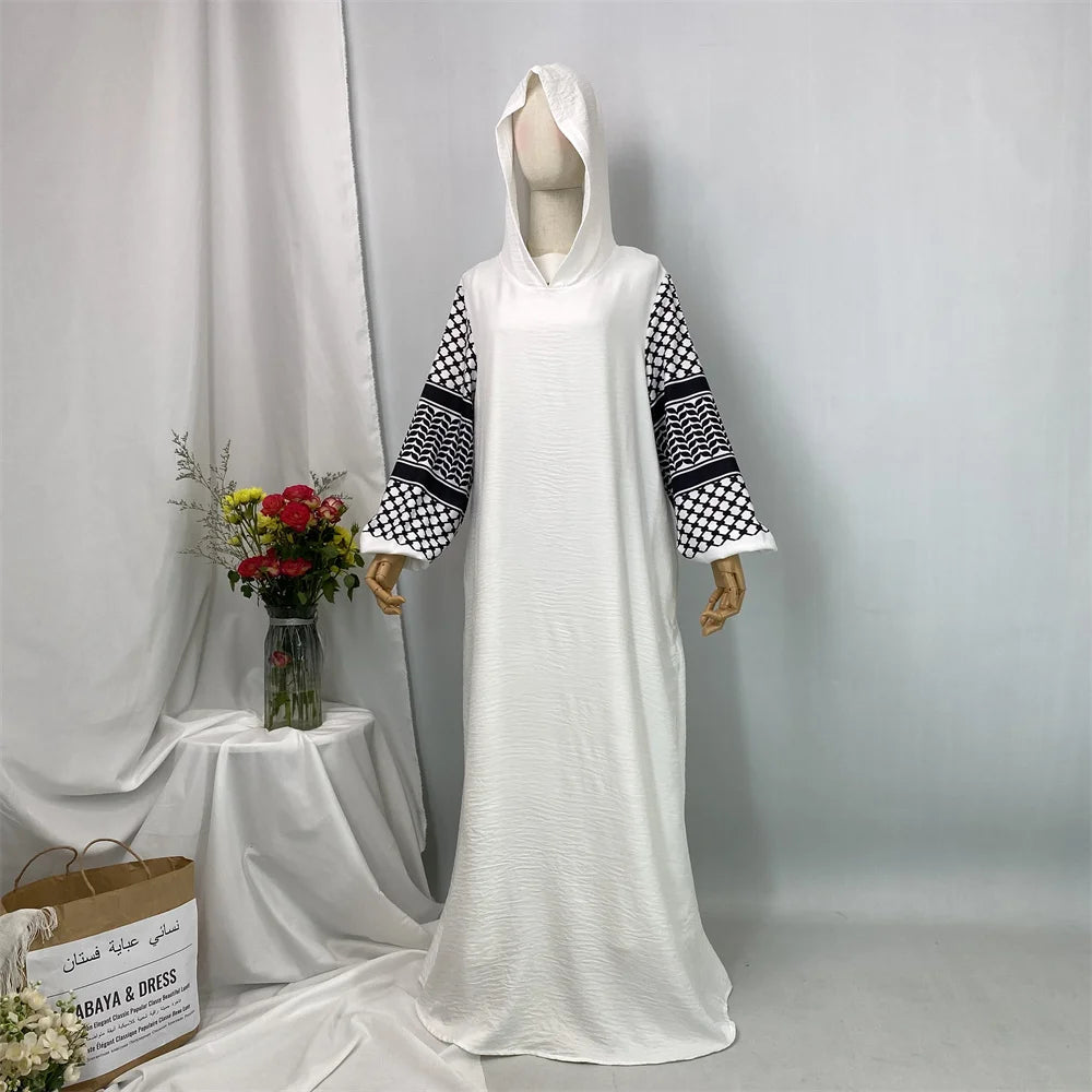 Ramadan Hooded Abaya Dress For Women – Modest Turkey Kaftan Islamic Hijab Robe Dubai Style