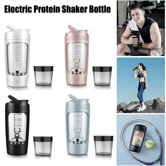 USB Electric Protein Shaker Bottle - 650ml Rechargeable Blender Cup for Fitness & Workout