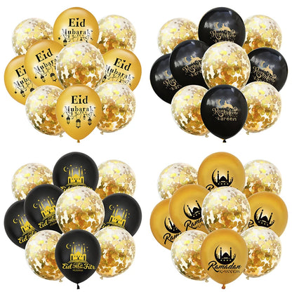 10Pcs Eid Mubarak Latex Balloons – Ramadan Kareem Decoration