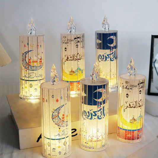 Ramadan 2025 LED Lantern – Eid Mubarak Table Ornament
