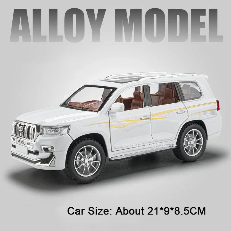 Diecast Escalade / Prado Model Car – Alloy Toy With Sound, Light, Opening Doors & Pull Back Function