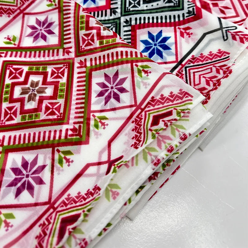 New Kuffiyeh Print Chiffon Hijab – Breathable, Soft, Fashionable Scarf For Muslim Women - Ramadan Shawl, Headscarf