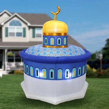 Inflatable Moon Castle Ramadan Decoration with LED Lights – Outdoor EID Mubarak Yard Prop 2024