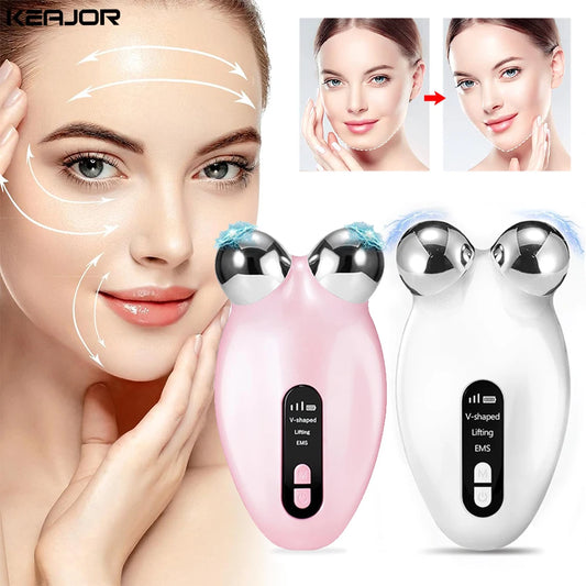 EMS Microcurrent Facial Massager – Anti-Wrinkle Face Lifting & Double Chin Remover Device