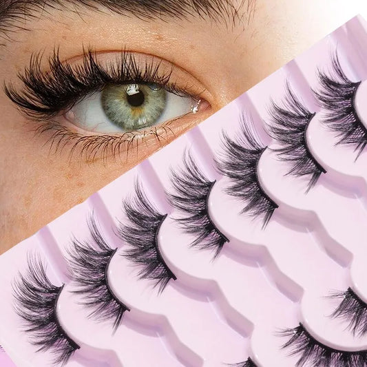 7 Pairs Thick & Slender Half-Eye False Eyelashes – Comfortable Cotton Band