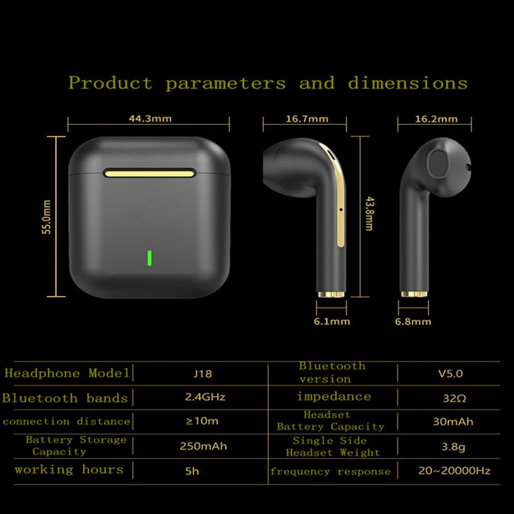Wireless Bluetooth Earbuds – Noise-Canceling, Waterproof, In-Ear Sports Headphones