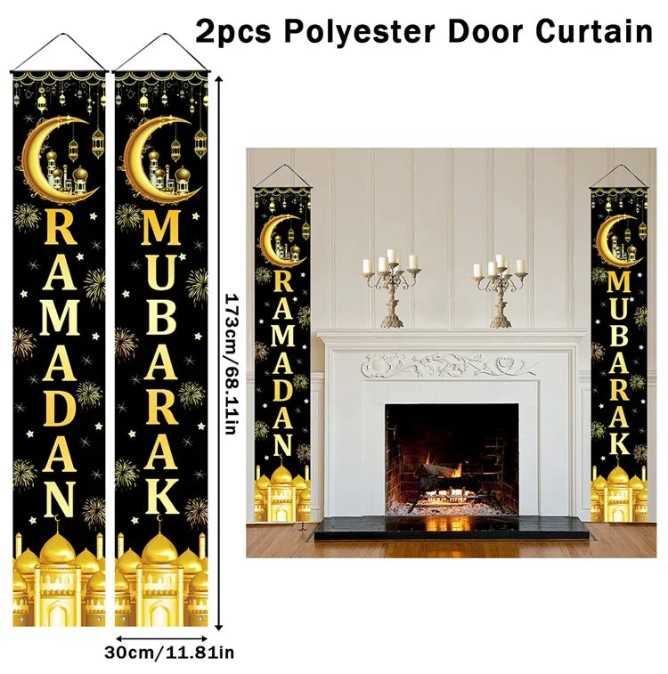 Eid Mubarak Door Banner – Ramadan Decoration 2025 for Home & Porch