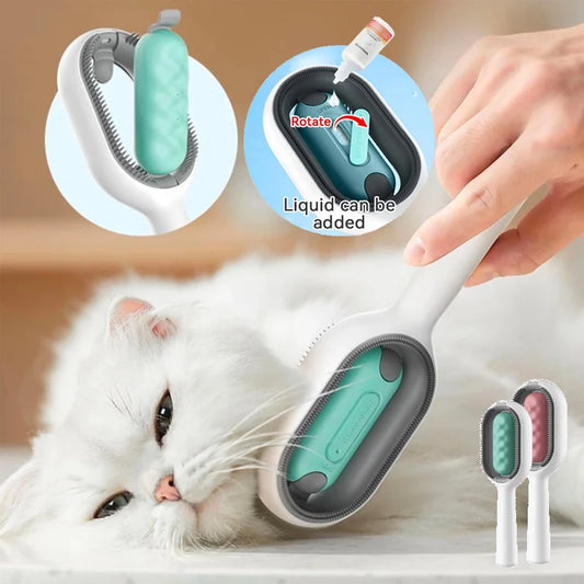 Multifunctional Pet Grooming Brush with Water Tank – Cat & Dog Massage Comb