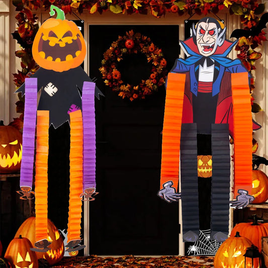 Halloween Pumpkin Door Hanging Decoration – Spooky Wall Decor for Indoor & Outdoor