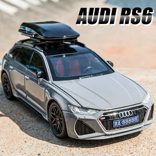 AUDI RS6 Avant Station Wagon Diecast Metal Car Model With Sound & Light – Luxury Alloy Toy Vehicle For Kids & Collectors
