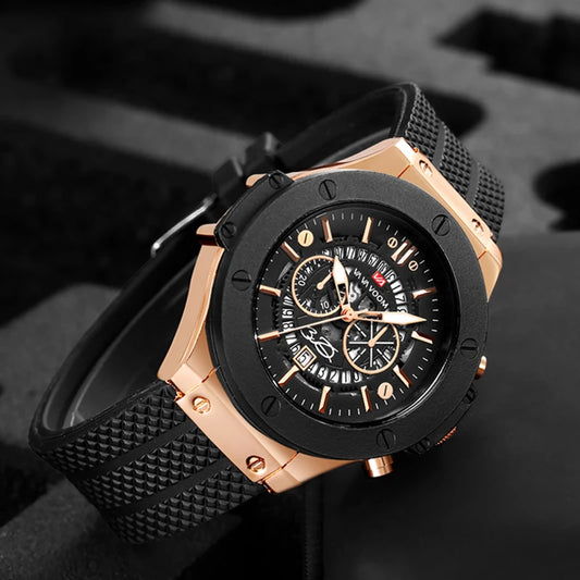2023 Men’s Luxury Sports Watch - Silicone Strap Quartz Waterproof Calendar