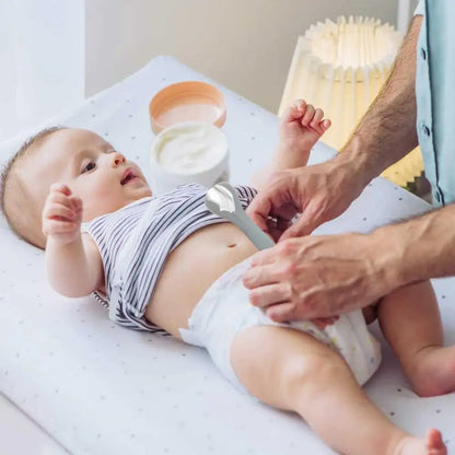 Diaper Cream Applicator Spatula – Flexible Silicone Baby Bum Brush with Suction Cup (Beige/Sky Blue)